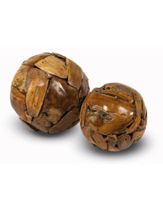 Bola decorativa madera Teca 30cm Diam