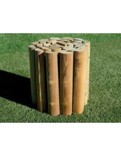 Bordura Pino 20cm Alt. x 2 mt largo,  medios palos 5cm Ø